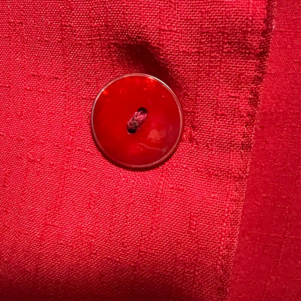 Alice Stuart Red Linen Blazer‎ Oversized Long Jacket Professional Office Wear - Picture 4 of 7